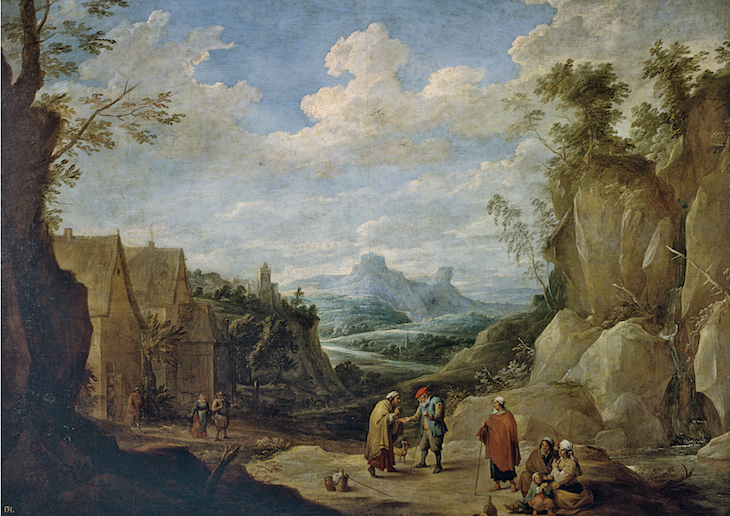 David Teniers O JOVEM Paisagem com Ciganos c. 1641-1645 Óleo sobre tela