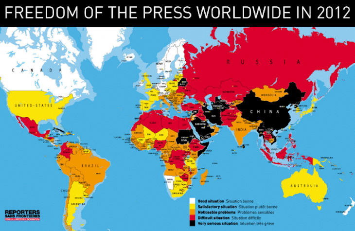 Liberdade de imprensa pelo mundo