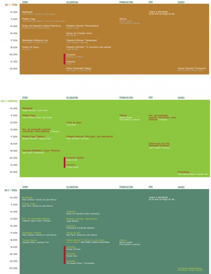 Agenda do 1º Festival da Paz