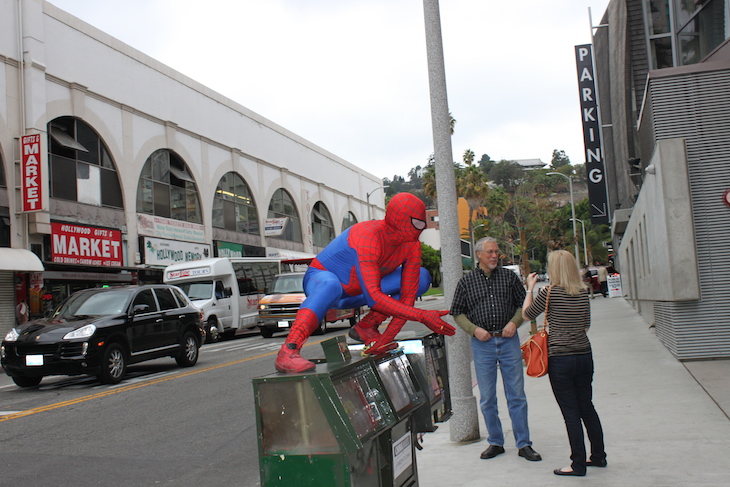 Spiderman na Hollywood Boulevard