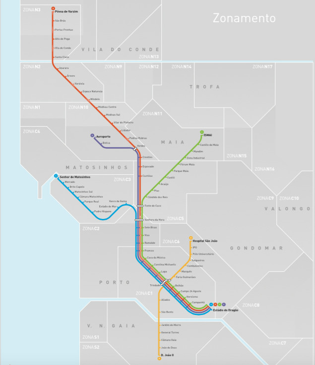 Mapa do Metro do Porto