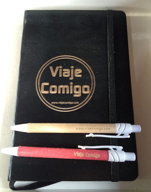 Bloco e canetas Viaje Comigo (disponíveis brevemente)