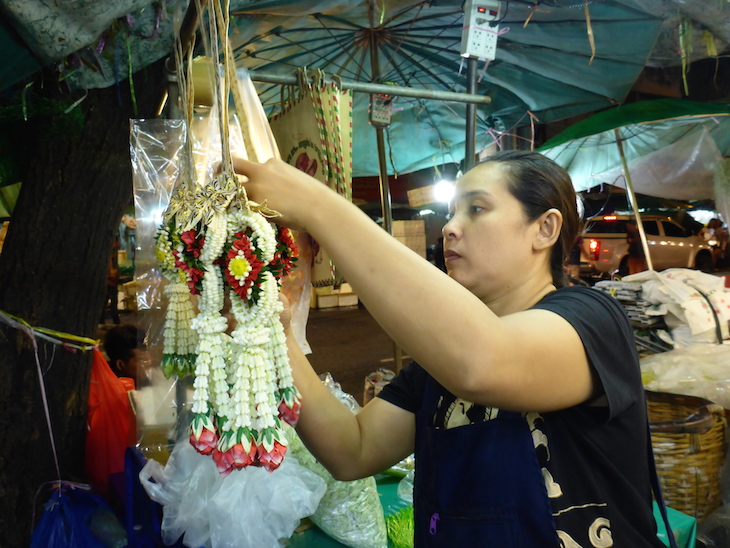 Para oferta em templos, Mercado das Flores, Banguecoque © Viaje Comigo