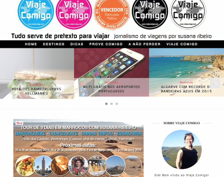 Novo site do Viaje Comigo - Jornalismo de Viagens de Susana Ribeiro