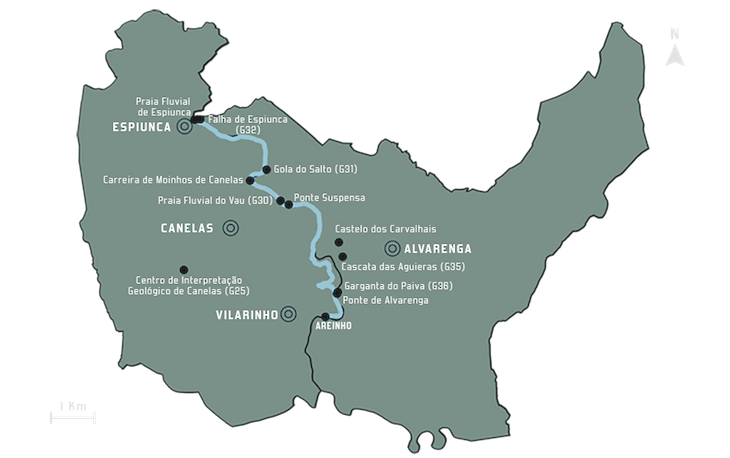 Mapa Passadiços do Paiva © Direitos Reservados Passadiços do Paiva.pt