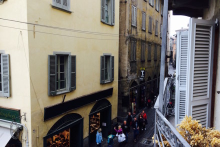 Vista da varanda do quarto no B&B Alla Rocca, Bergamo © Viaje Comigo