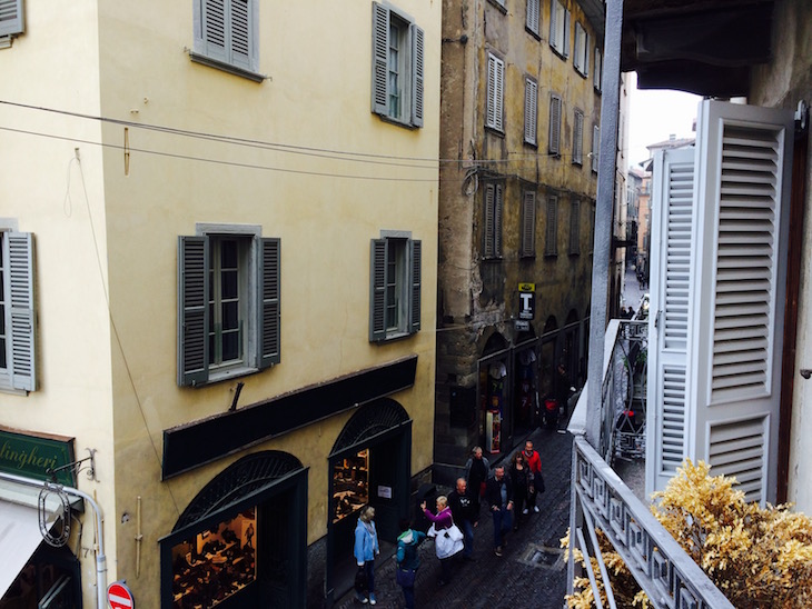 Vista da varanda do quarto no B&B Alla Rocca, Bergamo © Viaje Comigo