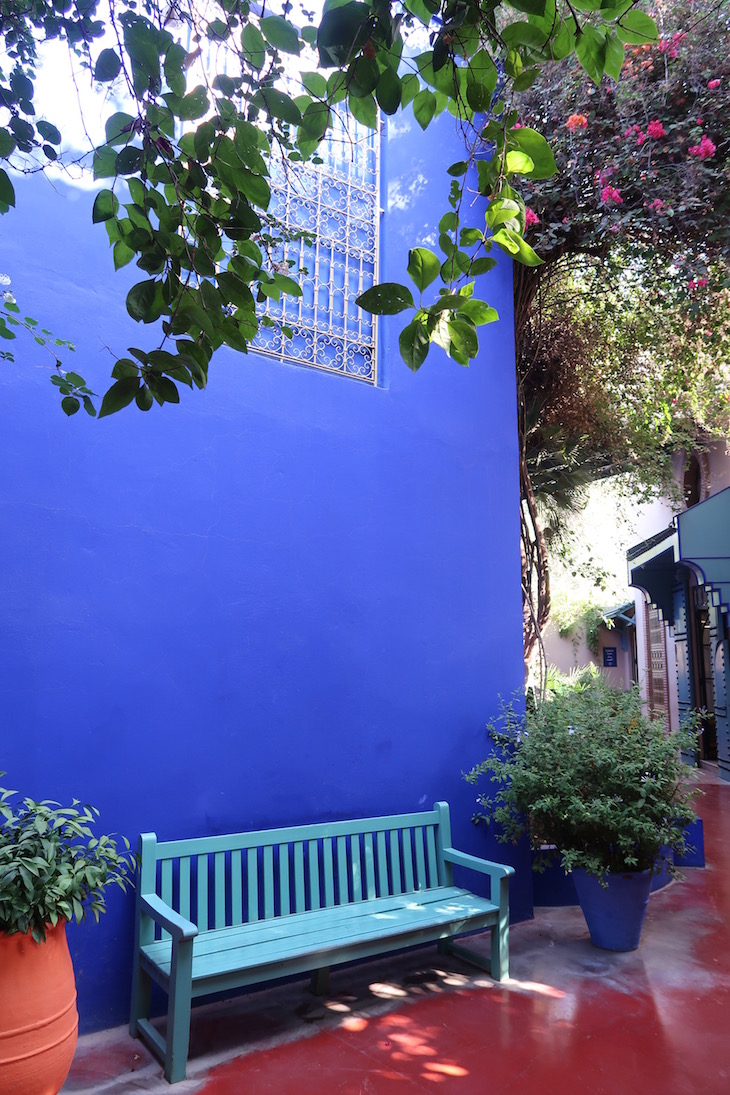 O banco mais requsitado para fotos Jardim Majorelle - Marraquexe - Marrocos © Viaje Comigo-