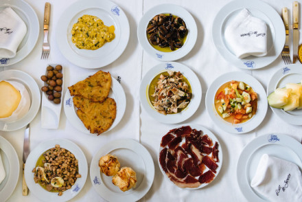 The Portuguese Travel Cookbook - Starters at a restaurant in Evora, Portugal, 2014