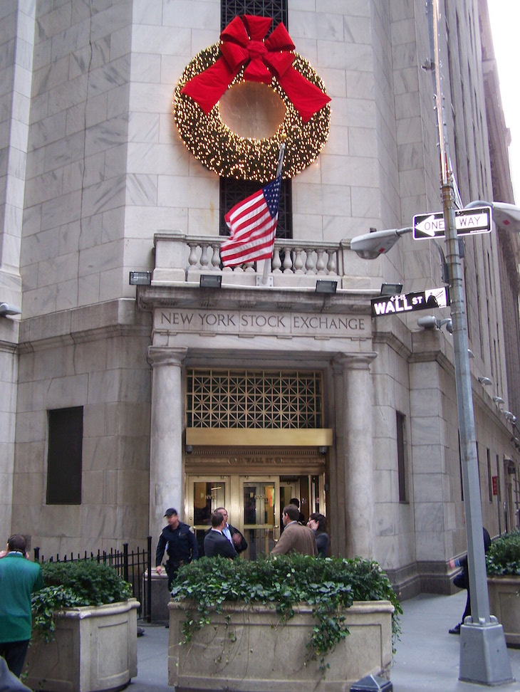 Decorações de Natal na NYSE, Nova Iorque © Viaje Comigo
