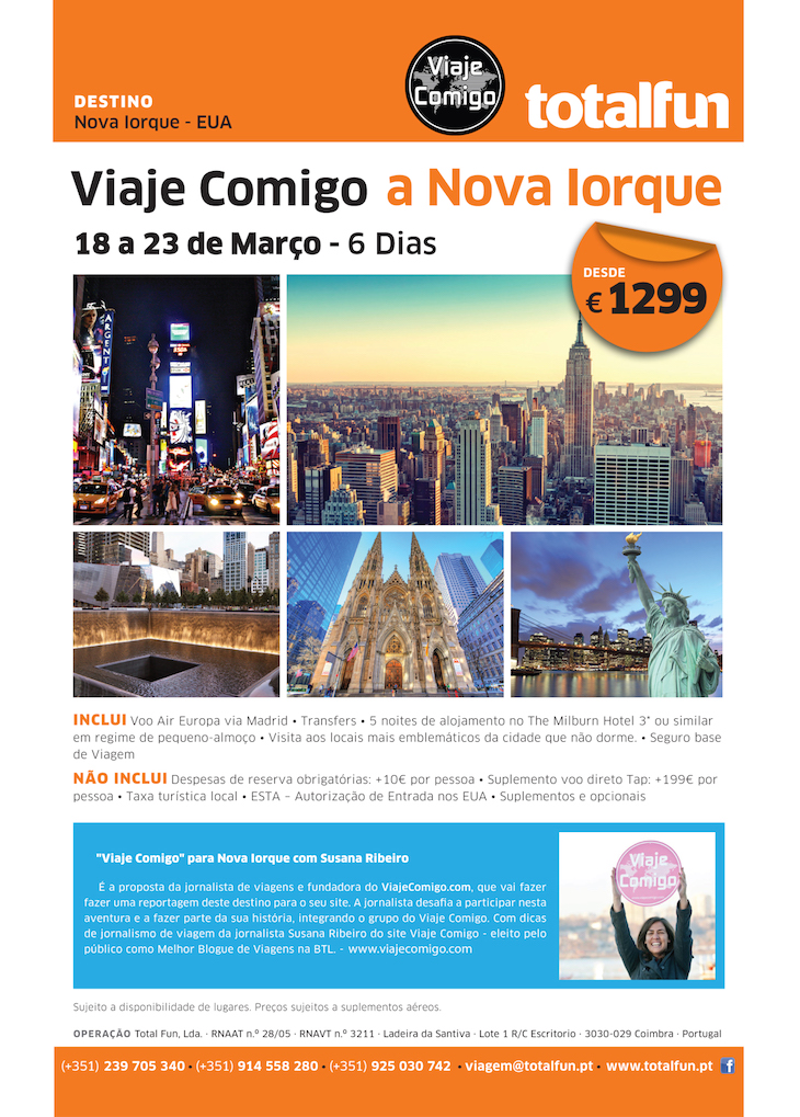 Viaje Comigo para Nova Iorque - 18 a 23 de março 2016