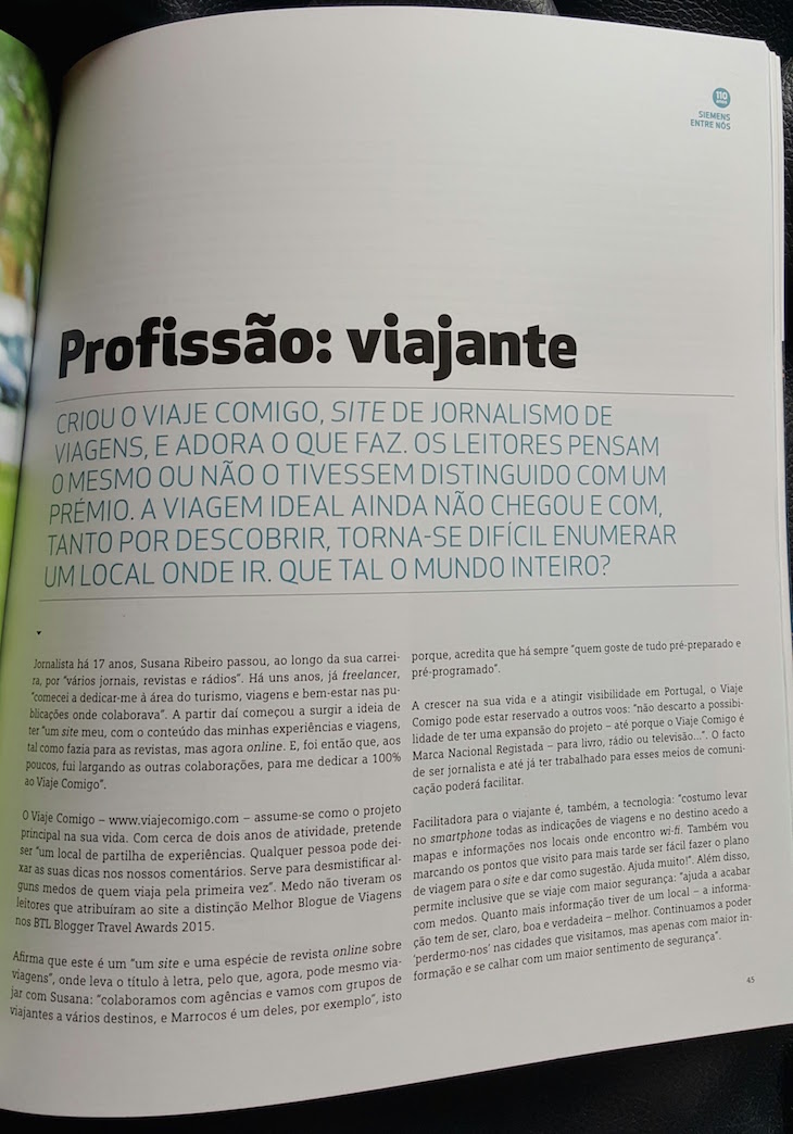 Viaje Comigo na revista Siemens © Viaje Comigo