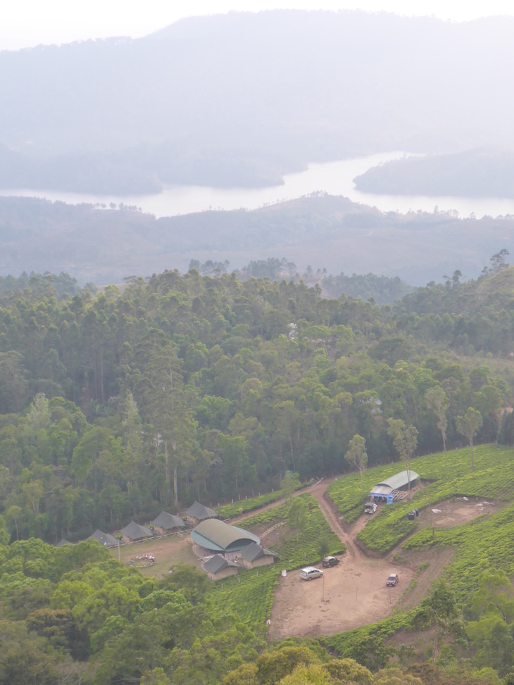 Vista para o acampamento da Kalypso Adventures, Suryanelli, Munnar, Kerala © Viaje Comigo