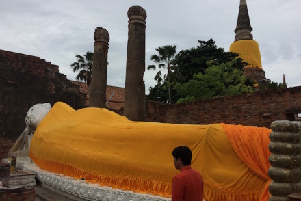 Buda reclinado de Wat Yai Chai Mongkhon, Ayutthaya, Tailândia © Viaje Comigo
