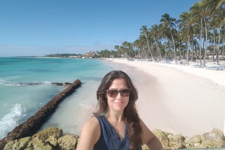 Imagem tirada com selfie stick - Susana Ribeiro em Club Med Punta Cana © Viaje Comigo
