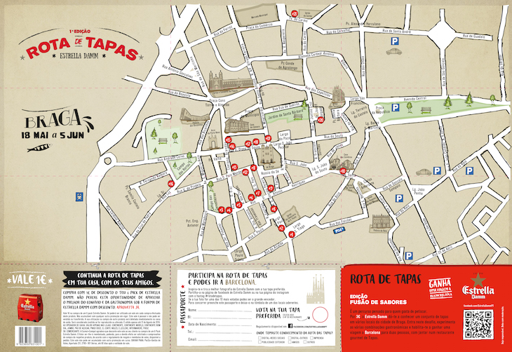 Mapa Braga restaurantes