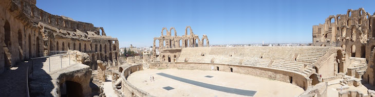 Panorâmica do Anfiteatro El Jem, Tunísia © Viaje Comigo