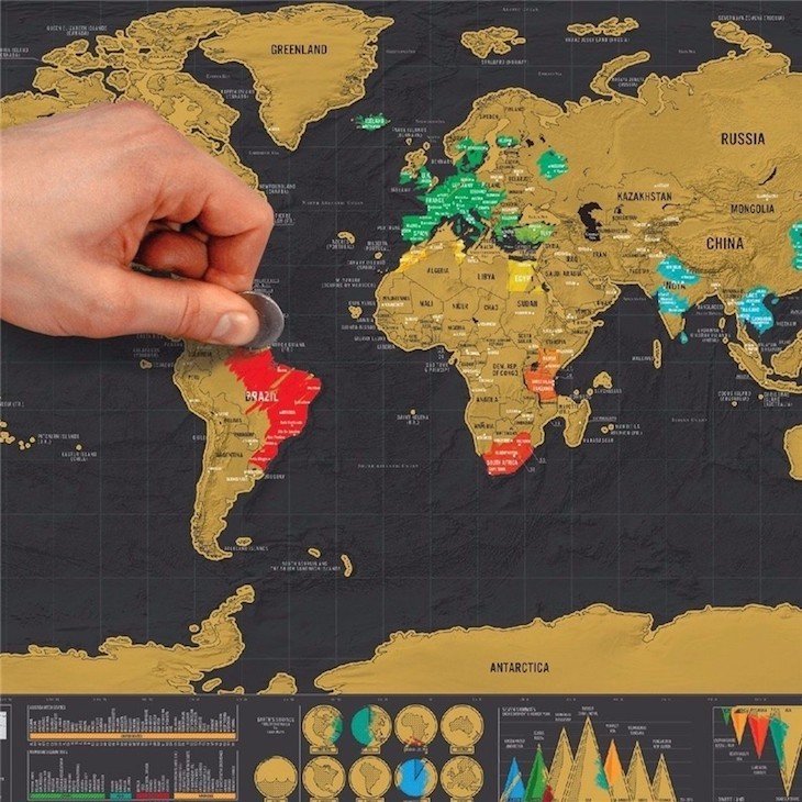 Mapa mundo para riscar países visitados