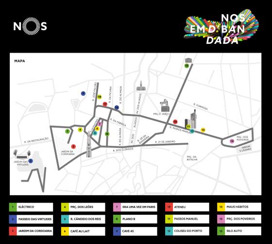 Mapa dos locais do NOS em D'Bandada 2016- DR