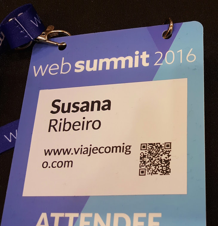 Credencial da Web Summit © Viaje Comigo