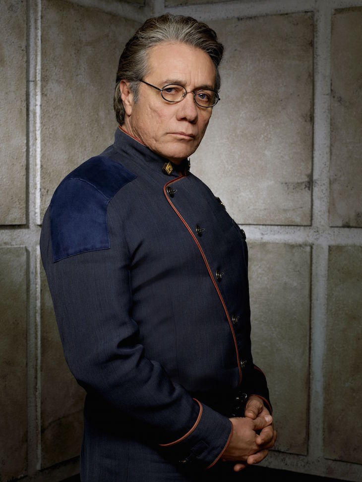 BATTLESTAR GALACTICA -- Pictured: Edward James Olmos as Admiral William Adama -- SCI FI Channel Photo: Justin Stephens