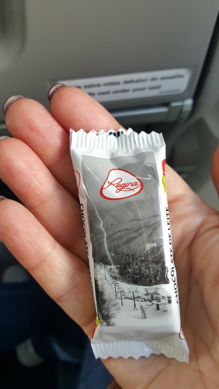 Chocolate da Regina oferecido na Ponte Aérea da TAP © Viaje Comigo