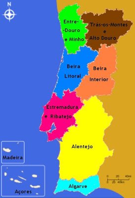 Mapa de Portugal - Mapa detalhado de Portugal (Sul da Europa - Europa)