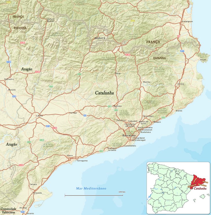 Mapa da Catalunha - www.espanha-turismo.com