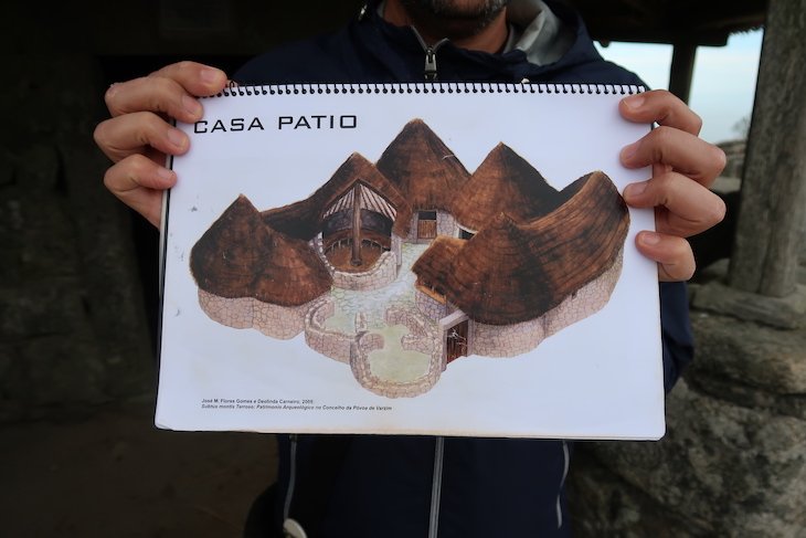 Desenho das casas do castro - Monte Santa Tecla - Espanha © Viaje Comigo
