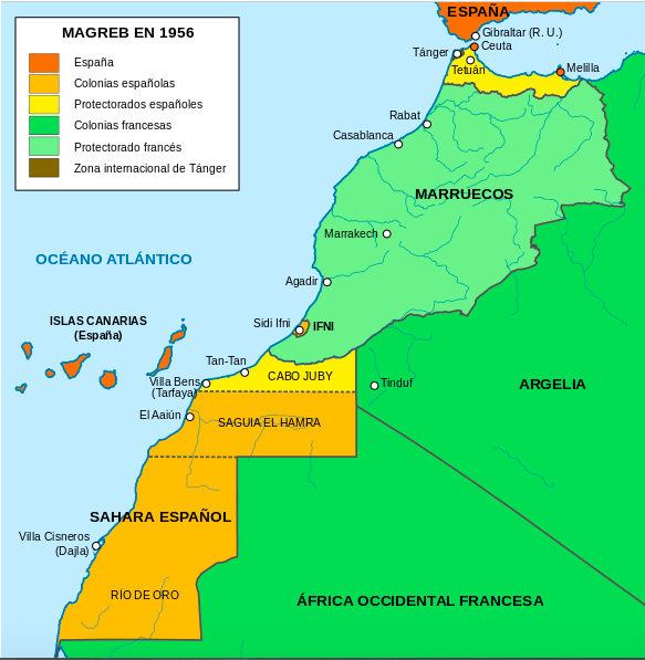 Mapa de Espanha e países vizinhos - Mapa de Espanha e países