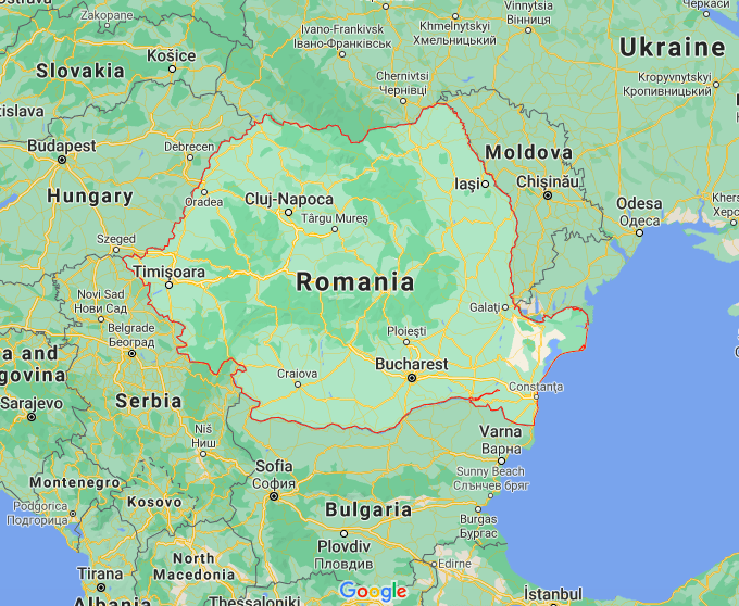 Mapa Roménia © Google