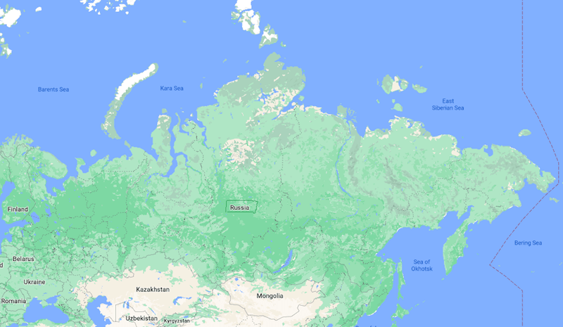 Mapa Rússia © Google