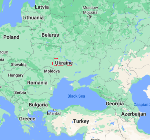 Mapa Ucrânia © Google