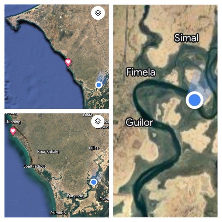 Mapa Sine Saloum, Senegal © Viaje Comigo