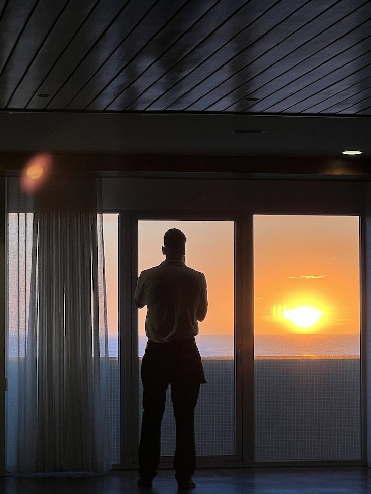 Pôr do sol visto do Hotel EXE PraiaGolfe - Espinho - Portugal © Viaje Comigo