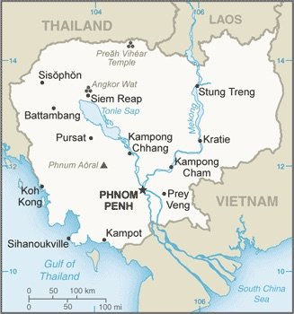Mapa do Camboja ©