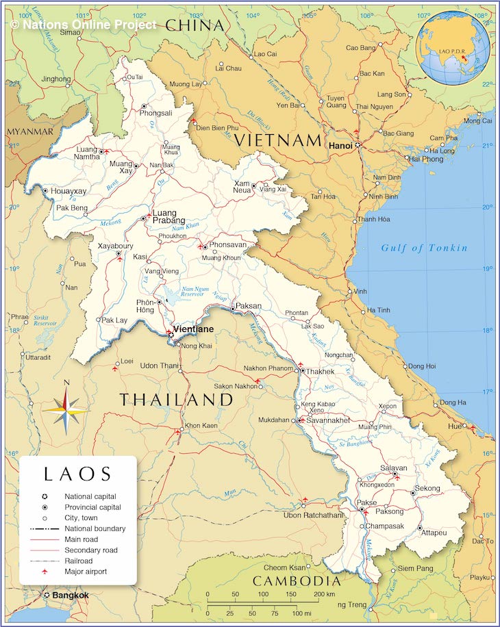 Mapa do Laos ©