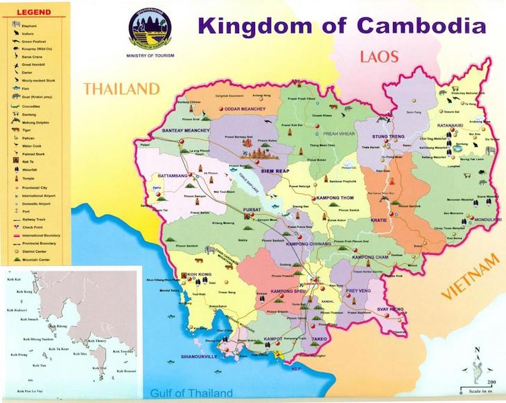 Mapa do Camboja ©