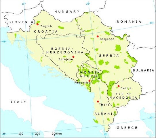 Mapa fronteiras da Albânia - Europa ©DR