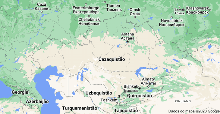 Mapa do Cazaquistão