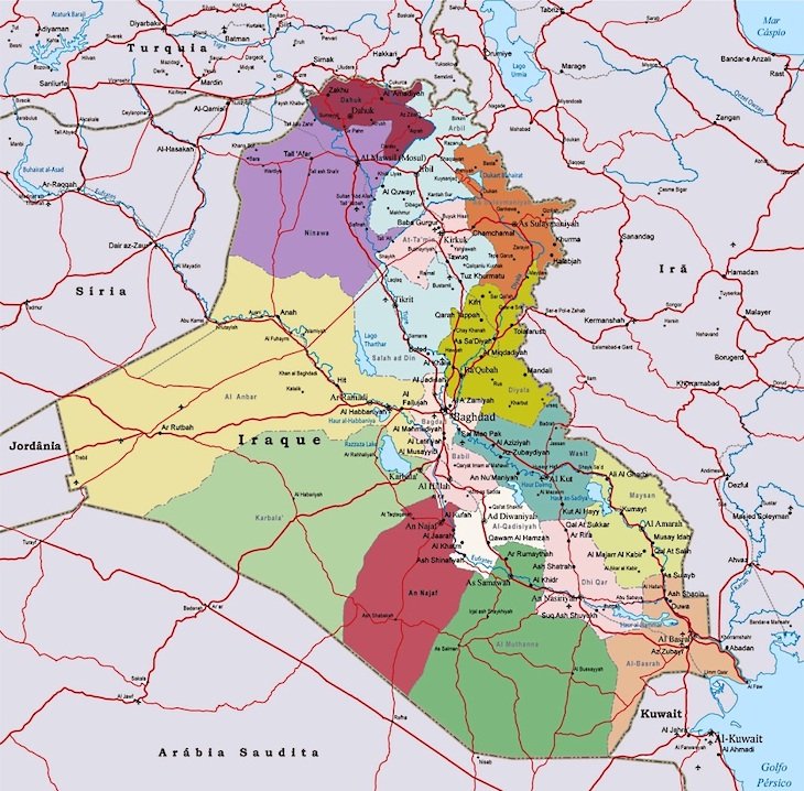 Mapa do Iraque