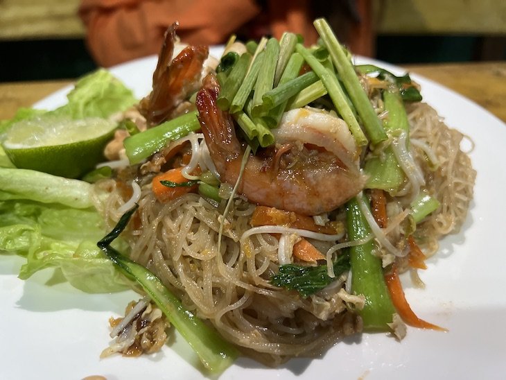 Noodles de camarão - Koh Rong - Camboja © Viaje Comigo
