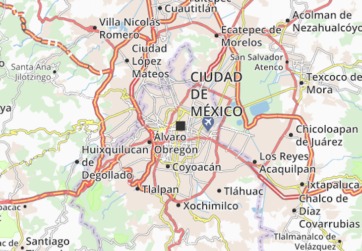 Mapa da Cidade do México