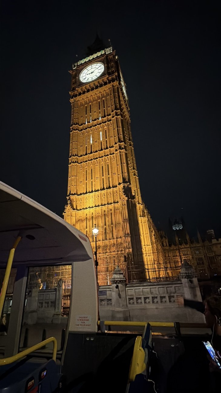 Big Ben - The Original London by Night Tour - Bus Hop On Hop Off - Londres © Viaje Comigo