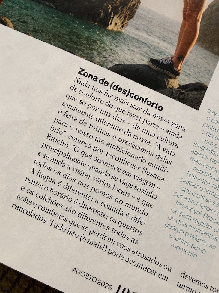 Viajar e Longevidade - entrevista de Susana Ribeiro - Revista Saber Viver Agosto 2026