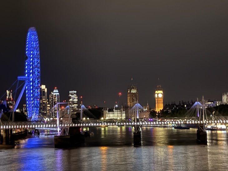 London Eye e Big Ben - The Original London by Night Tour - Bus Hop On Hop Off - Londres © Viaje Comigo