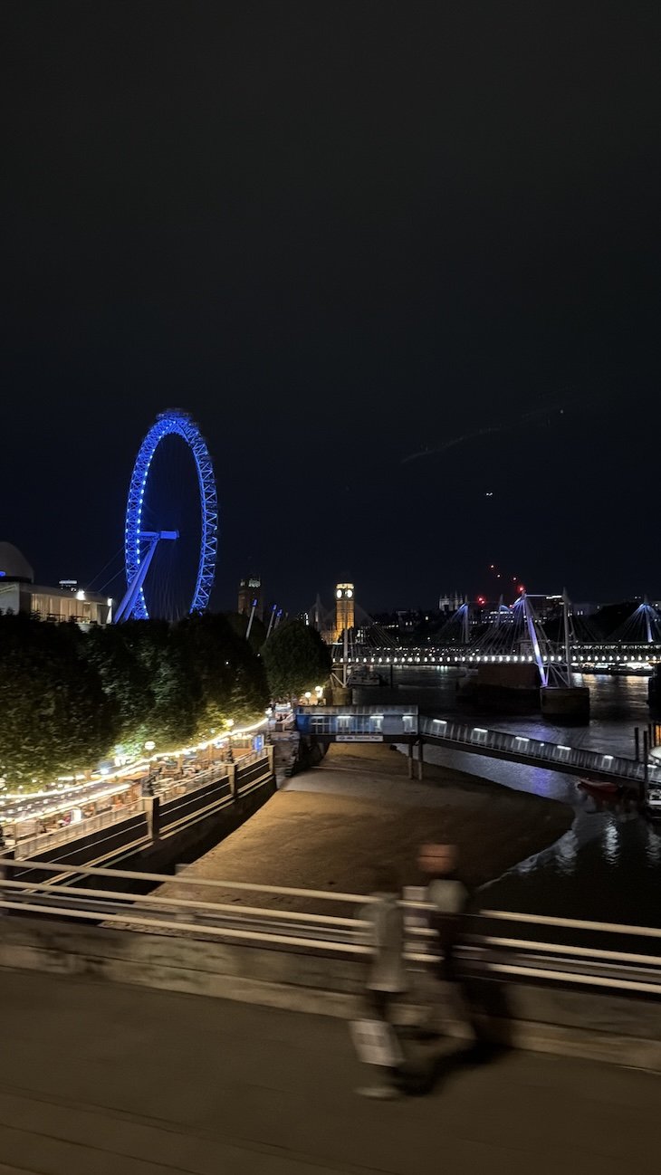 Ponte e London Eye - The Original London by Night Tour - Bus Hop On Hop Off - Londres © Viaje Comigo